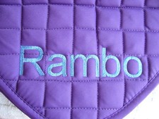 Personalised Saddle Cloth Embroidered on both sides 
