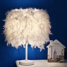 White Feather Table Lamp for