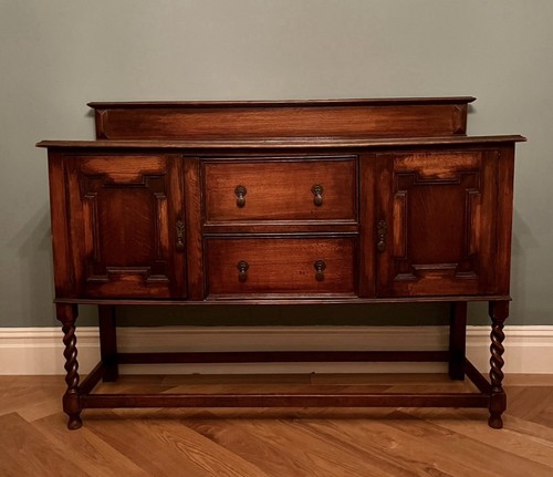 Antique oak sideboard with - oak,