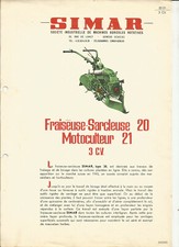 SIMAR TILLER 21 + MILLING MACHINE 20 / catalogue brochure leaflet leaflet