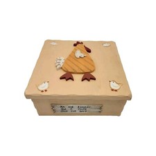 Rustic, "an Old Rooster And A Young Chick Live Here", Storage Box
