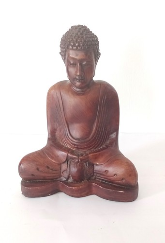 Meditating buddha resin brown - meditating,