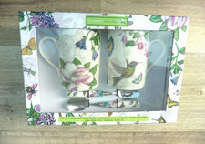 Portmeirion Botanic Humming Bird 2 Mug & 2 Tea Spoon Boxed Gift Set Mint & Rare