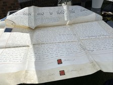 Antique Parchment 1825 Legal Document  Vellum Robert Brittain  Samual Venables  