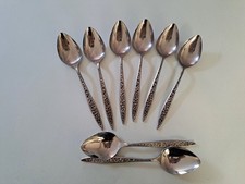 Vintage Viners Mosaic - x6  Dessert Spoons + x2 Serving Spoons