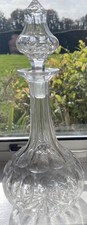 Antique mid 19th Century Victorian cut glass crystal decanter
