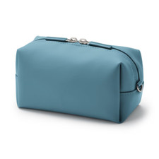 Muji Synthetic Leather Storage Cases Blue 8.5x17x8.5cm From Japan