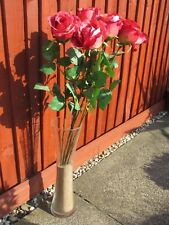 EXTRA LARGE FLOOR STANDING GLASS VASE - Approx 3ft tall vase and Red Roses 