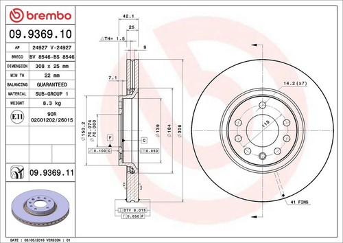Brembo 09936911 brake disc - brake,