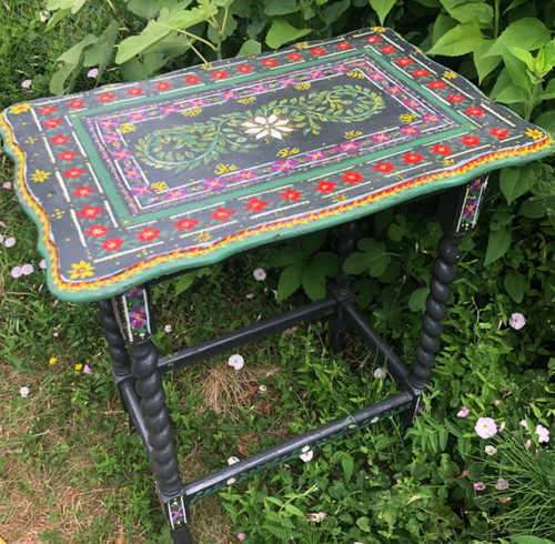 Oak side table - with, hand