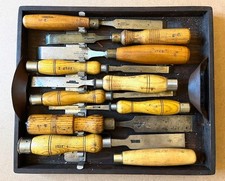 9 Good quality  Vintage Firmer Chisels (1940s)