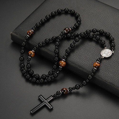 Tiger eye beads long necklace - beads,