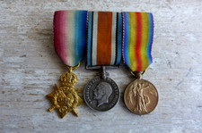 Antique Original WW1 Miniature Group of 3 Medals Display Collector Military