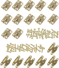 12Pcs Antique Small Hinges Brass Piano Hinges Decorative with 6Pcs Mini Cabinet 