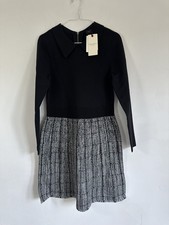 TED BAKER DRESS LEANNO Black Grey Jumper Winter Short Collar  NEW 6 8 10 12