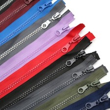 Chunky Open Ended Zip Plastic Teeth - Choice of 25 Colours & 12 Zipper Lengths