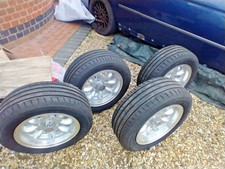 Ford Escort minilite type silver alloy wheels brand new Toyo tyres  4 x 108 PCD 