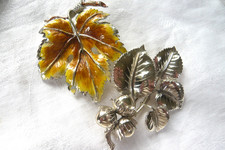 VINTAGE EXQUISITE LEAF SERIES BROOCHES PINS