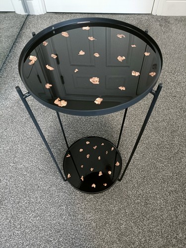 Handmade black resin - black, 2-tier