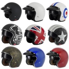 Vcan V537 Open Face Motorcycle Helmet Moped Cruiser Scooter Crash Lid Graphic