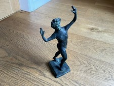 dancing faun of pompeii, 31cm replica statue