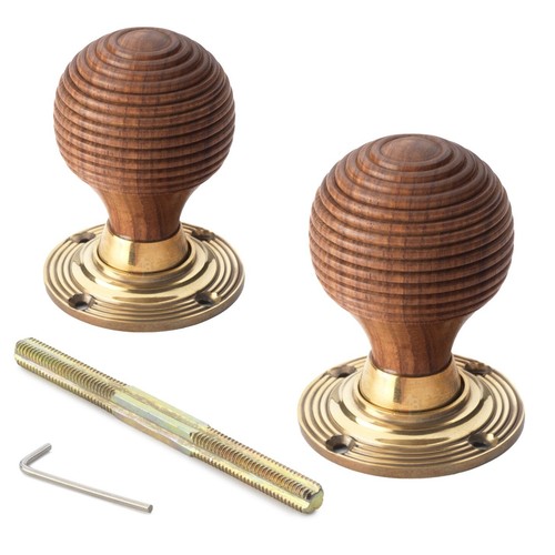 Pack six sets brass wood - six,