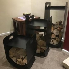 New Made O' Metal Indoor Home Fireplace Fire Log Holder Storage Steel Basket