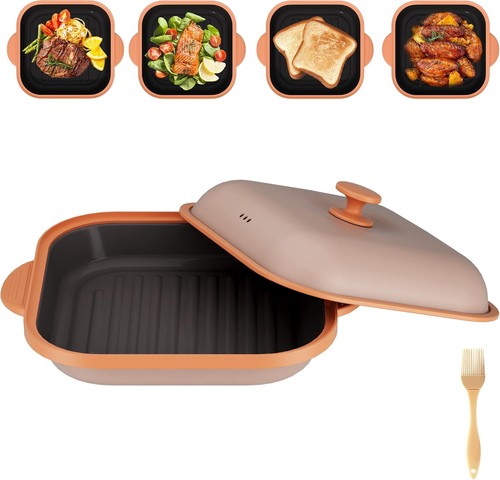 Microwave grill pan with - grill, cover