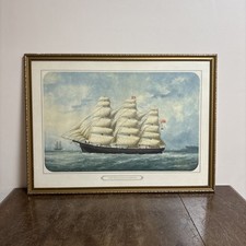Framed Maritime Print – “The William Lawrence” Clipper Ship Vintage Nautical Art