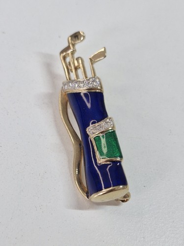 Enamel gold tone golf clubs