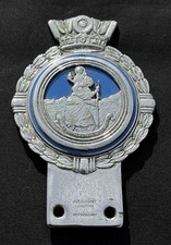 ST CHRISTOPHER PATRON SAINT OF MOTORISTS J R GAUNT ENAMEL CAR BADGE BAR EMBLEM