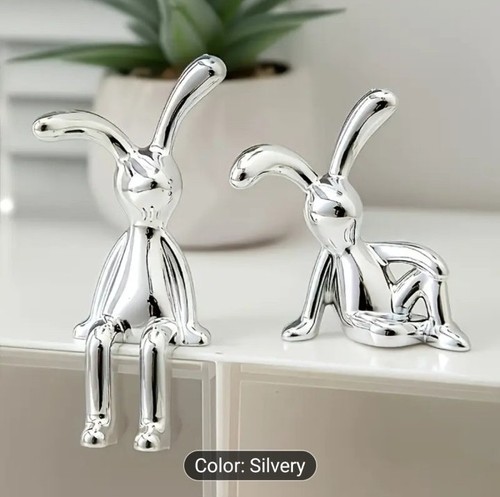 Silver decor rabbit - silver,