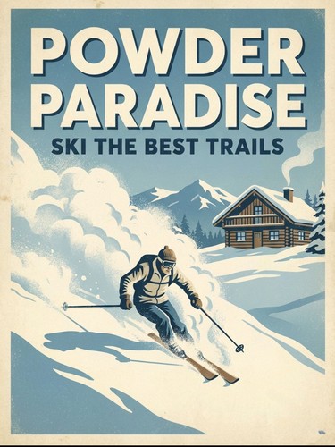 Vintage ski poster - vintage,