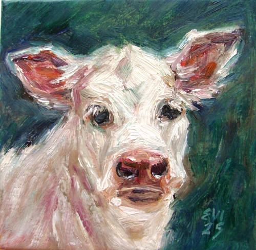 Cow original oil painting - oil,