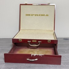 Vintage Prima Travel Wooden Storage Box With Drawer & Handle Rare