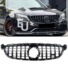 MERCEDES C CLASS C63 W205 FACELIFT GLOSS BLACK GT FRONT GRILL GRILLE FOR 2019 +