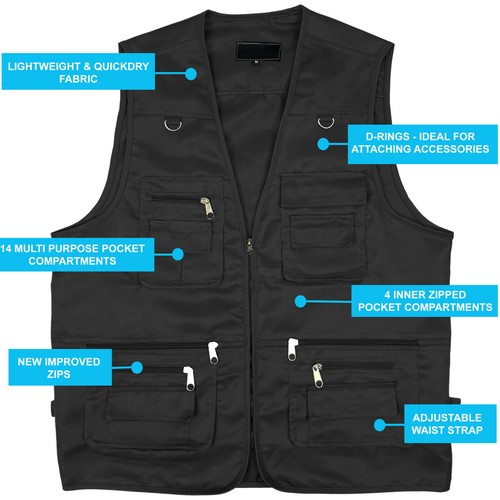Mens multi pocket utility - utility, vest