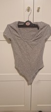 Asos Ladies Grey Bodysuit Top Size 8 Uk