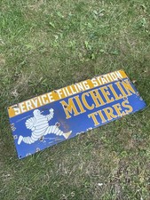 Michelin Tires Service Filling Station Enamel Advertising Automobilia Sign