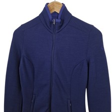 Icebreaker 320 Merino Fleece Jacket Womens XS Blue Zip Pockets Outdoors