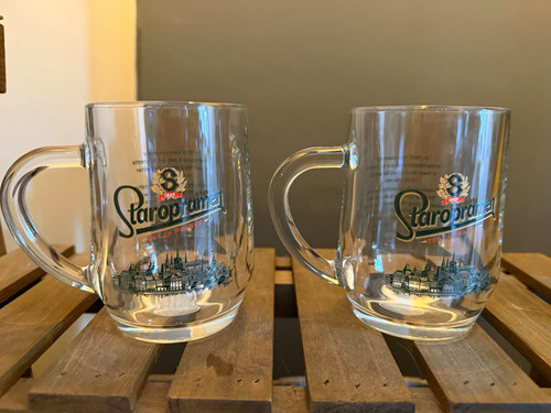 Staropramen half pint glass - staropramen,