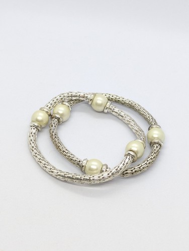 Set pearl mesh bracelets - of,
