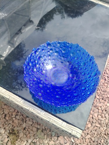 Blue glass dish - blue,