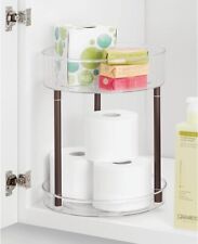 mDesign Shower Organiser – 2 Tier Bathroom Storage Unit with Turntable