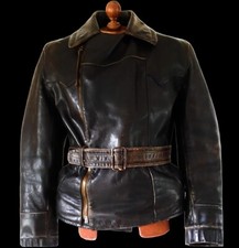WW2 GERMAN LUFTWAFFE LEATHER POLICE Officers Motorcycle Biker Flight Jacket Coat