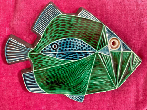 Poole pottery green fish - ,