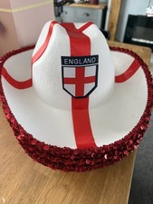 Womens England White Fluffy