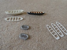 2 X BOATS WITH EXTRAS AND 2 WHITE METAL SHAFTS