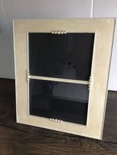 THE LEONARDO COLLECTION CREAM/BEIGE RESIN FAUX PEARL DESIGN DOUBLE PHOTO FRAME 
