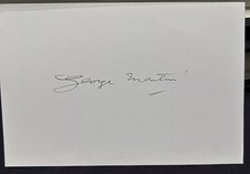 George Martin Signed Card The Beatles Autograph Abbey Road Memorabilia